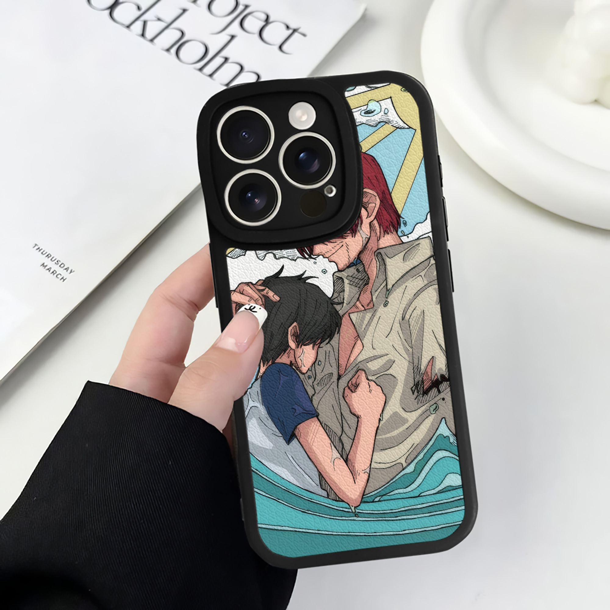 （画像用） ワンピース ONE PIECE 【iPhone 16シリーズ対応】シリコンスマホケース（レザー調） 材質：シリコン